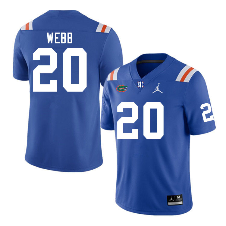 Men #20 Treyaun Webb Florida Gators College Football Jerseys Stitched-Retro